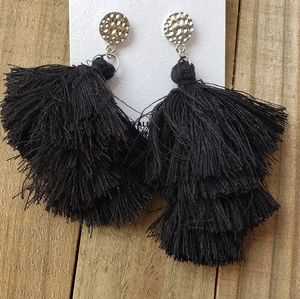 Black Tassel Earrings